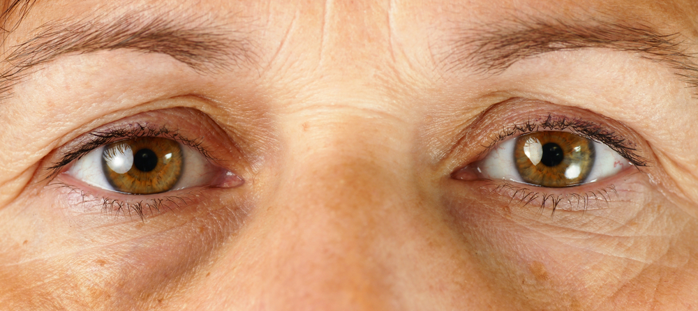 Close-up of a person's brown eyes